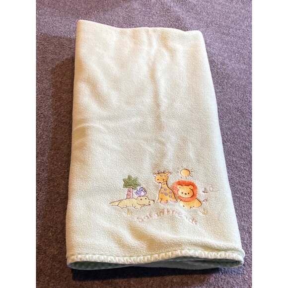 Koala Baby Blanket Green Safari Animal Friends Lovey Security Reversible - Picture 4 of 8